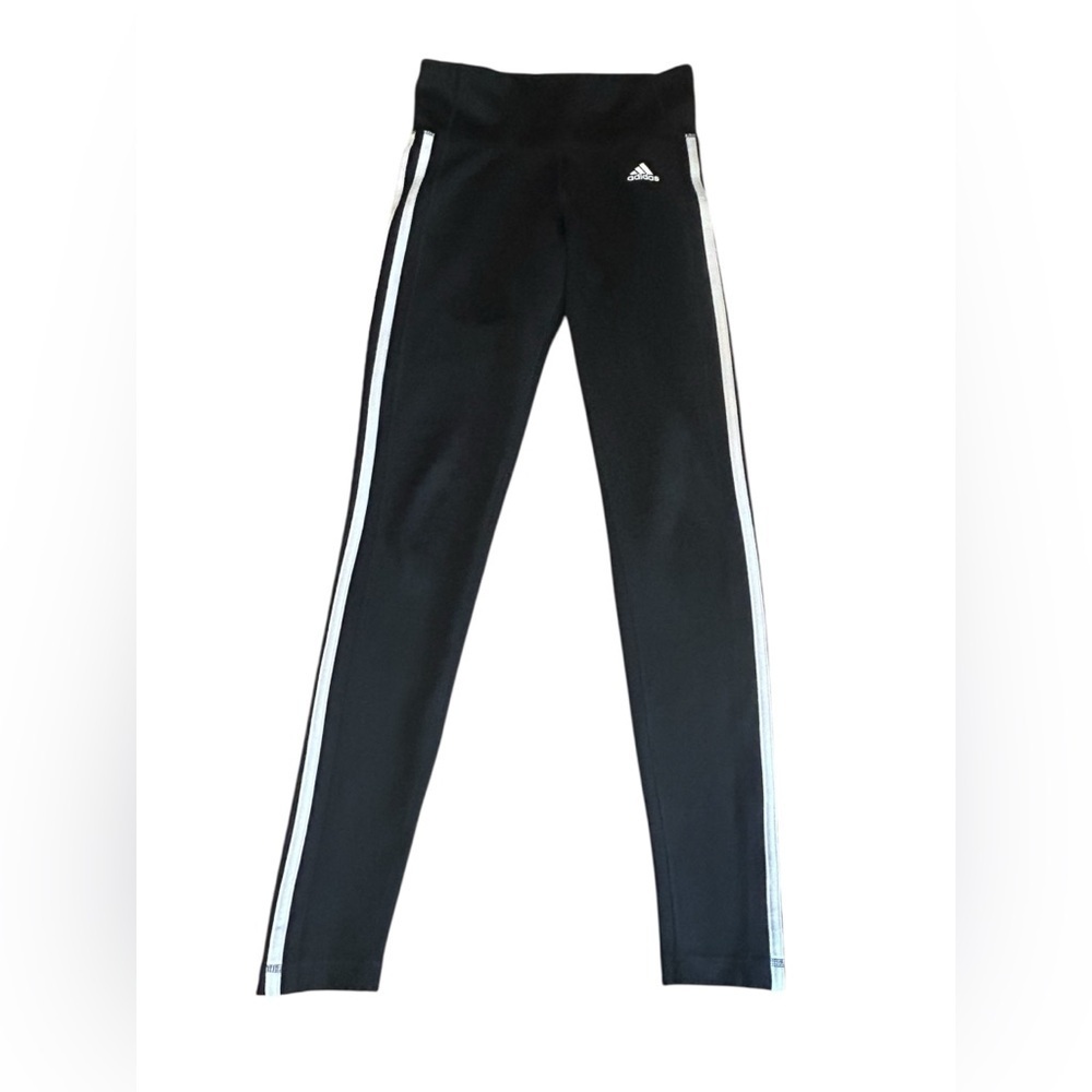 Adidas Climalite Black Stripe Leggings Womens Small Athletic Yoga Running